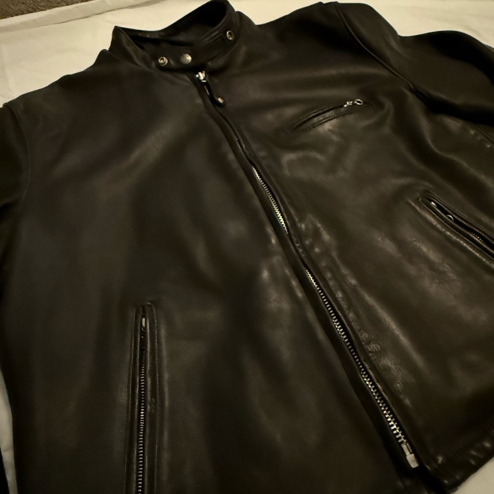 Schott NYC 141 Classic Racer Leather Motorcycle Jacket